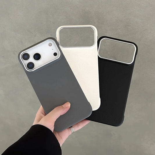 Fashion Matte Frameless Leather Case for iPhone 17 16 15 14 Pro Max Air