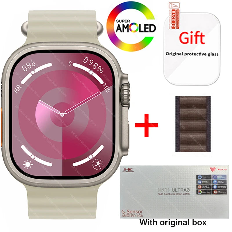 AMOLED  Bluetooth Network Call Clock NFC Compass Smart Watch