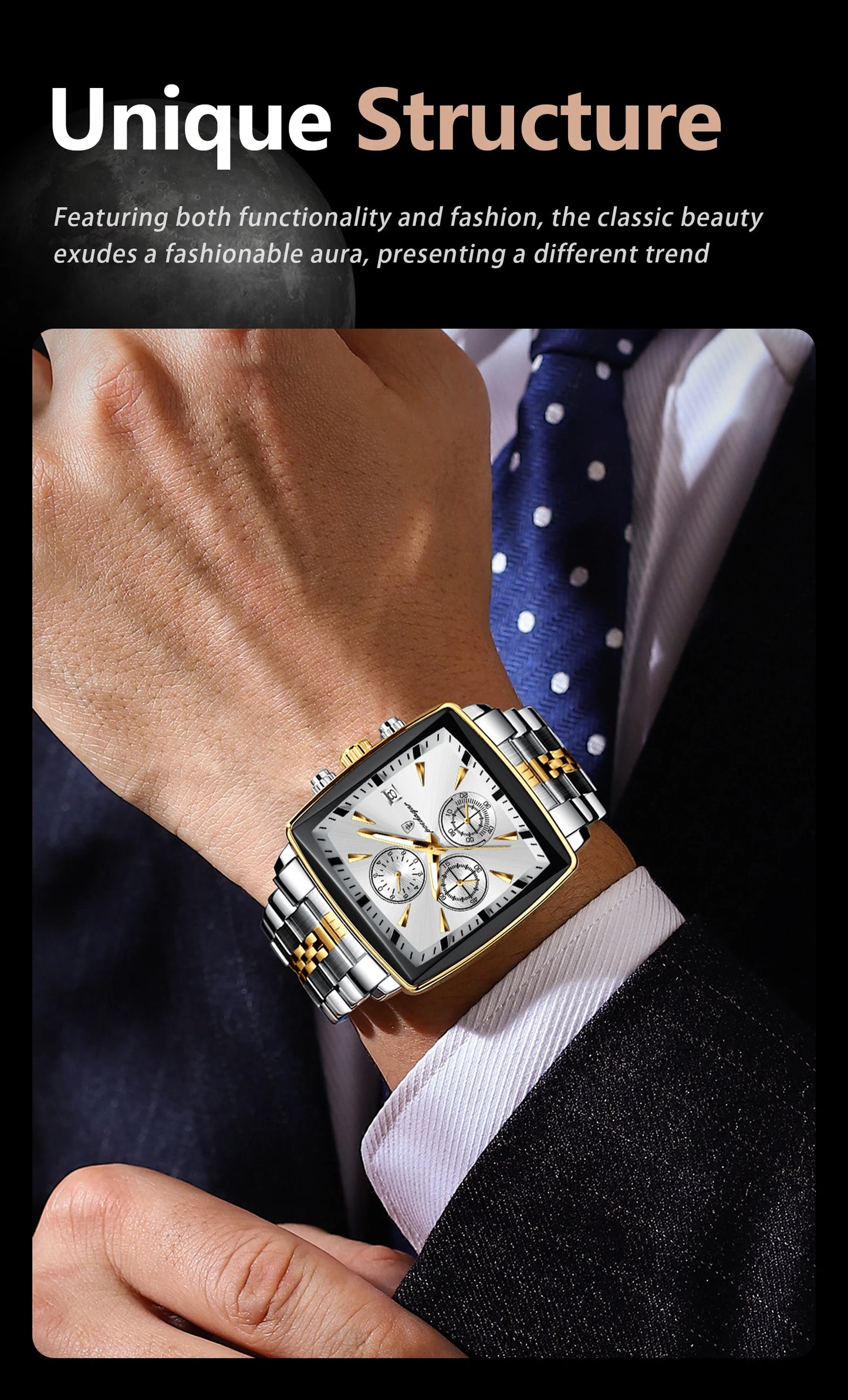 POEDAGAR Luxury Square Sport Man Wristwatch Waterproof Men's Watch