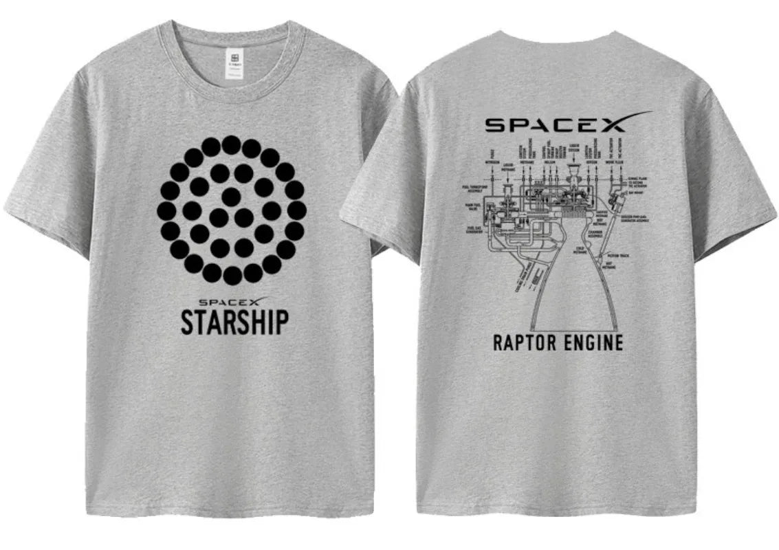 Musk T-shirt - SPACE X Short Sleeve Top Men - Space Exploration - Mars Rocket - Starship - Short Sleeve Launch Powerful Engine