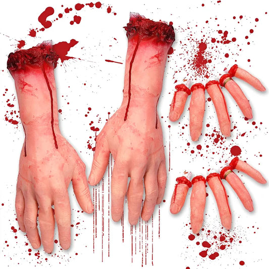 Halloween Horror Arm Hand Cut Off Bloody Horror Fake Latex Life Size Arm