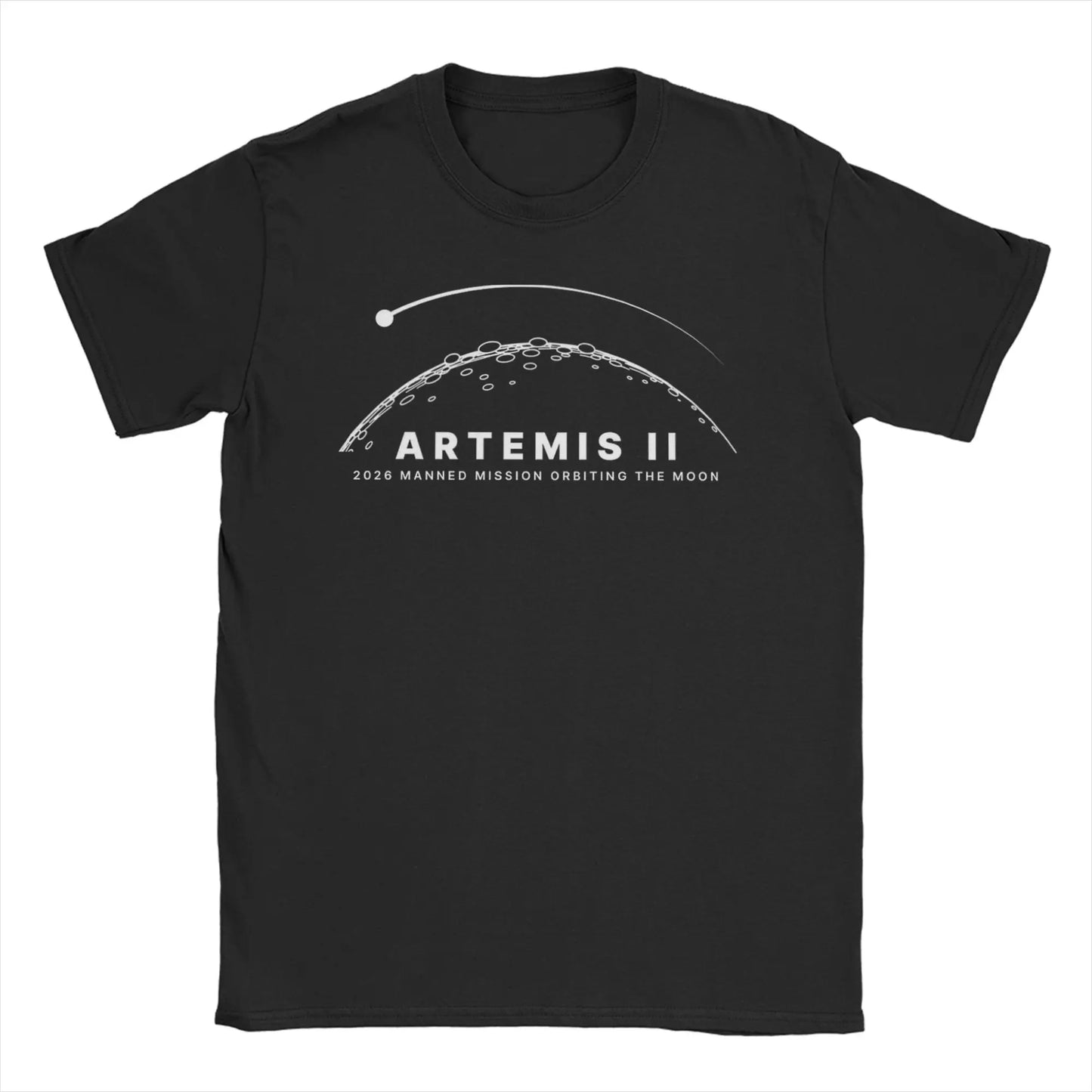 Men T-Shirt Saturn V  Apollo Crewed Lunar Expedition Artemis 100% Cotton Tees Short Sleeve T Shirt Round Neck Clothing Gift Idea