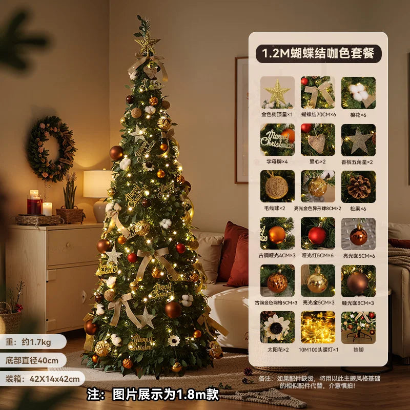 Glowing Christmas Tree Foldable Artificial Xmas Tree Decor Flocked Holiday Ornament