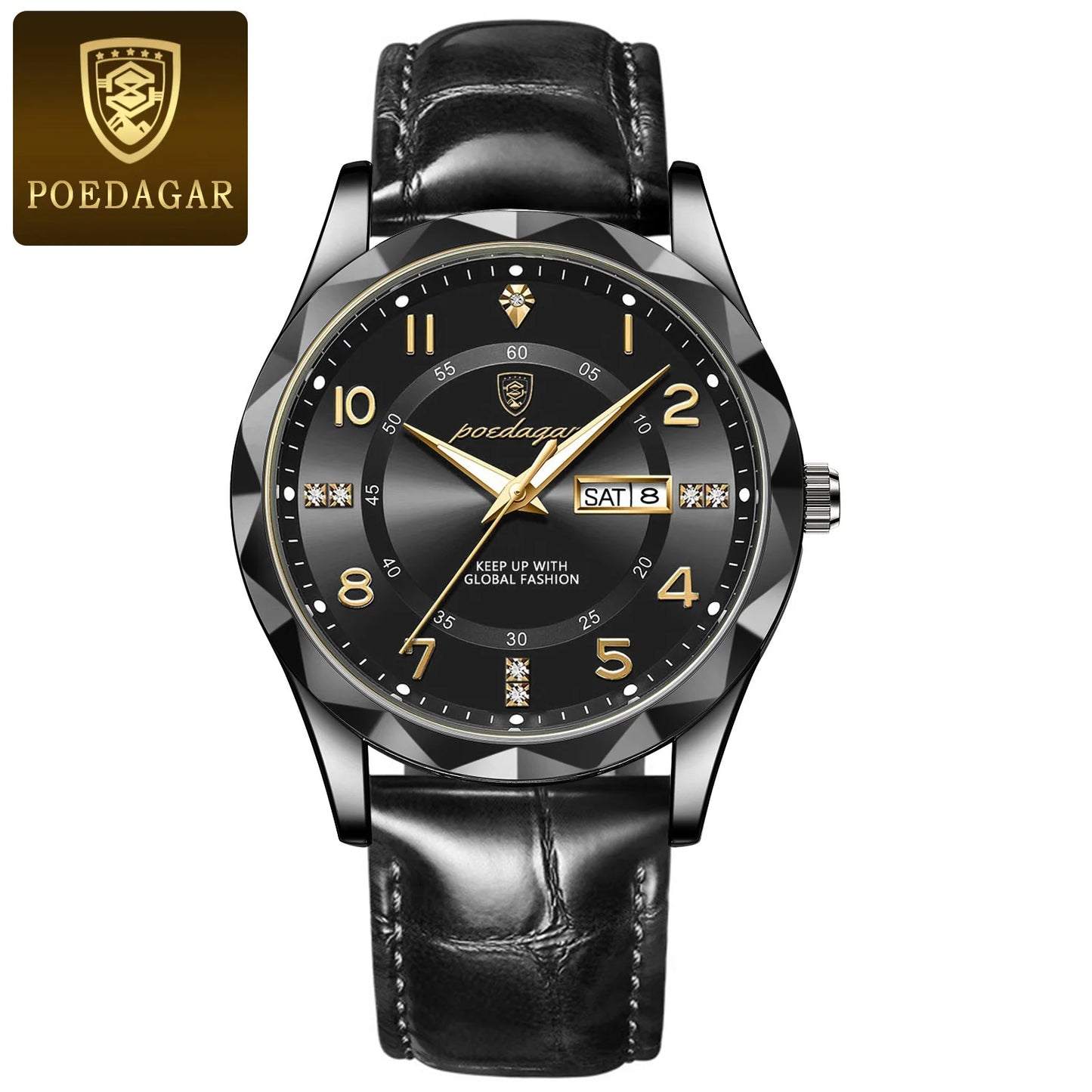 POEDAGAR Luxury  for Men Sport Quartz Leather Man Watch