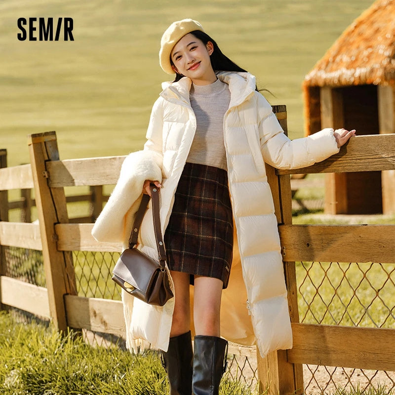 Semir  Women Long Length Waterproof Coat  Fashion Winter  Simple Down Jacket