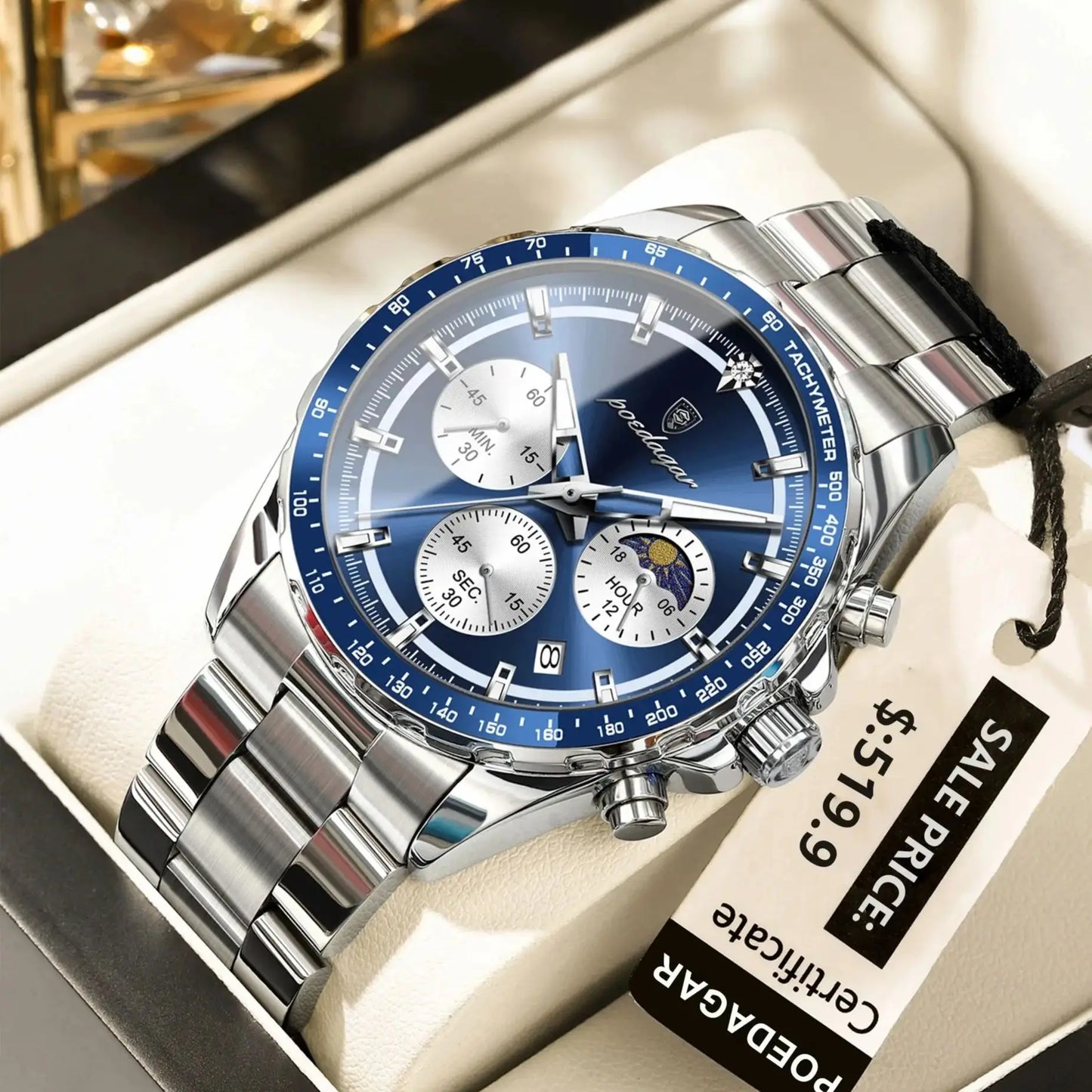 POEDAGAR Luxury Sport Watch For Men Waterproof Luminous Date  Wristwatch