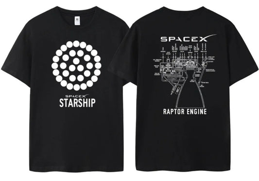 SpaceX Starship Mars Rocket Men's Cotton Short Sleeve T-Shirt