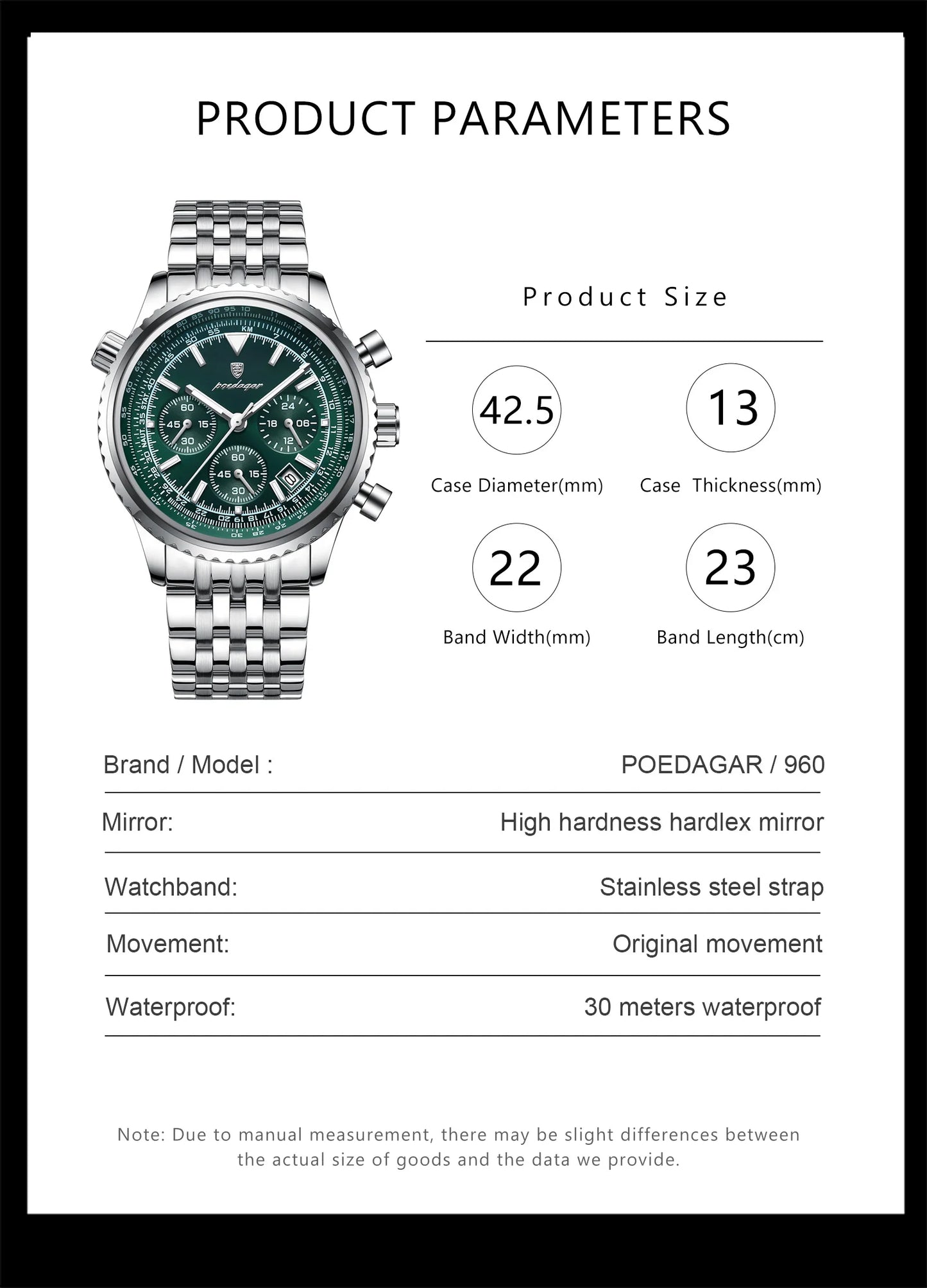 POEDAGAR Luxury  Men Watch Waterproof Luminous Date Chronograph Man Watch