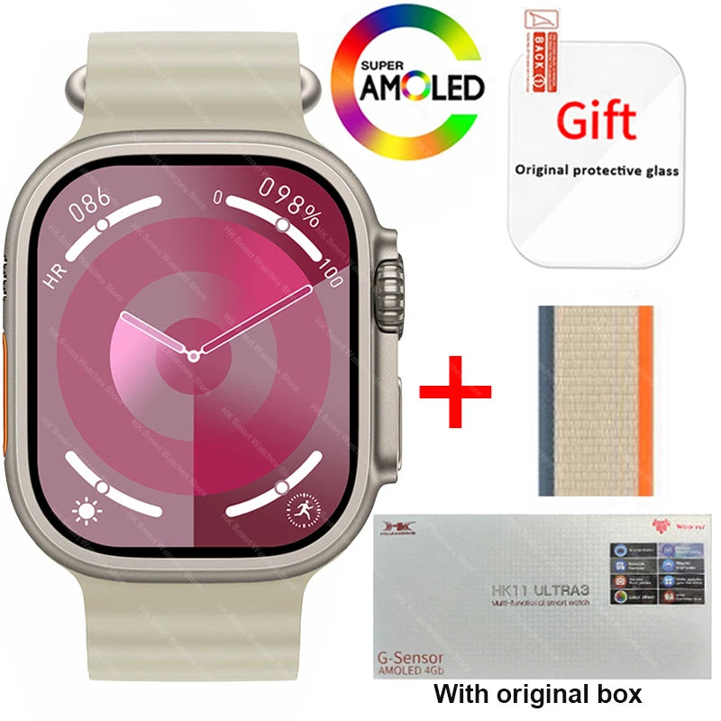 AMOLED  Bluetooth Network Call Clock NFC Compass Smart Watch