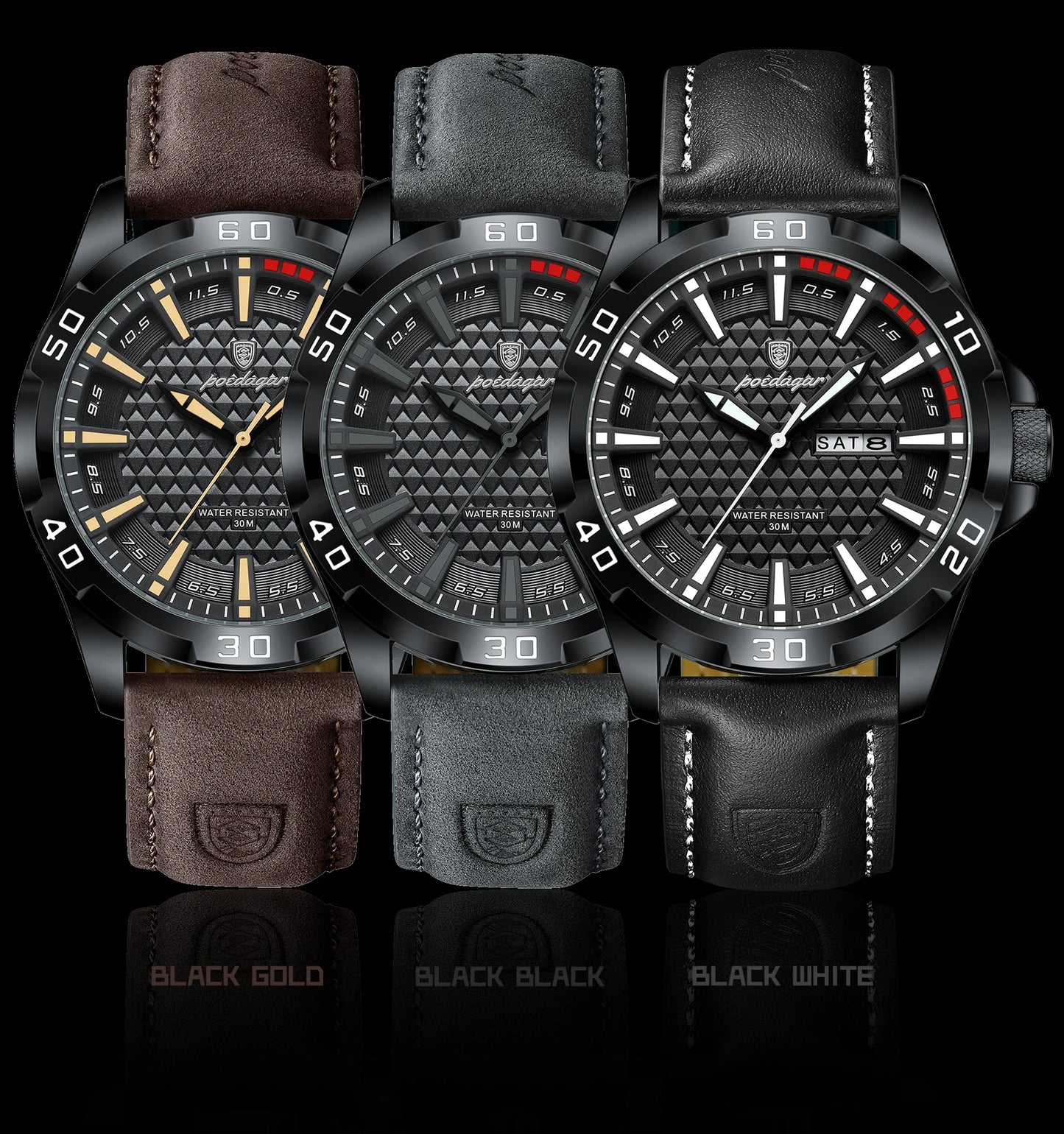 POEDAGAR Original Man Wristwatch Top Luxury Waterproof  Watch For Men