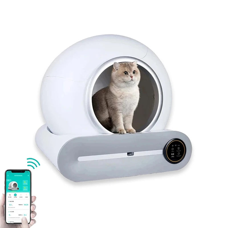 Automatic Smart Cat Litter Box Remotely Self Cleaning App Control Toilet Tray