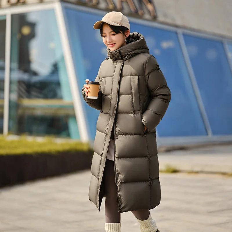 Semir  Women Long Length Waterproof Coat  Fashion Winter  Simple Down Jacket