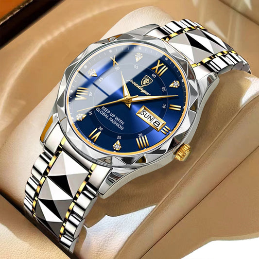 POEDAGAR Business Luxury  Waterproof Stainless Steel Luminous Man Wrist watch