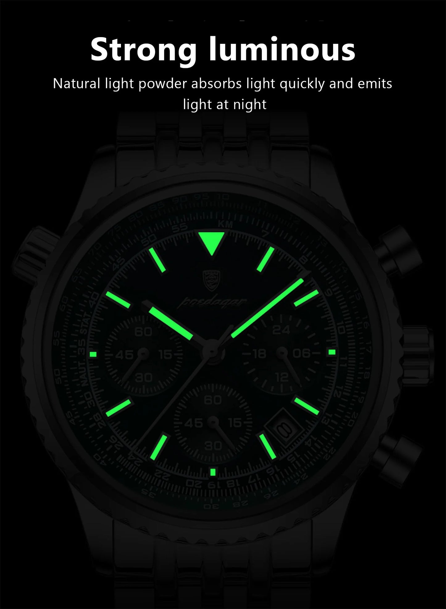 POEDAGAR Luxury  Men Watch Waterproof Luminous Date Chronograph Man Watch