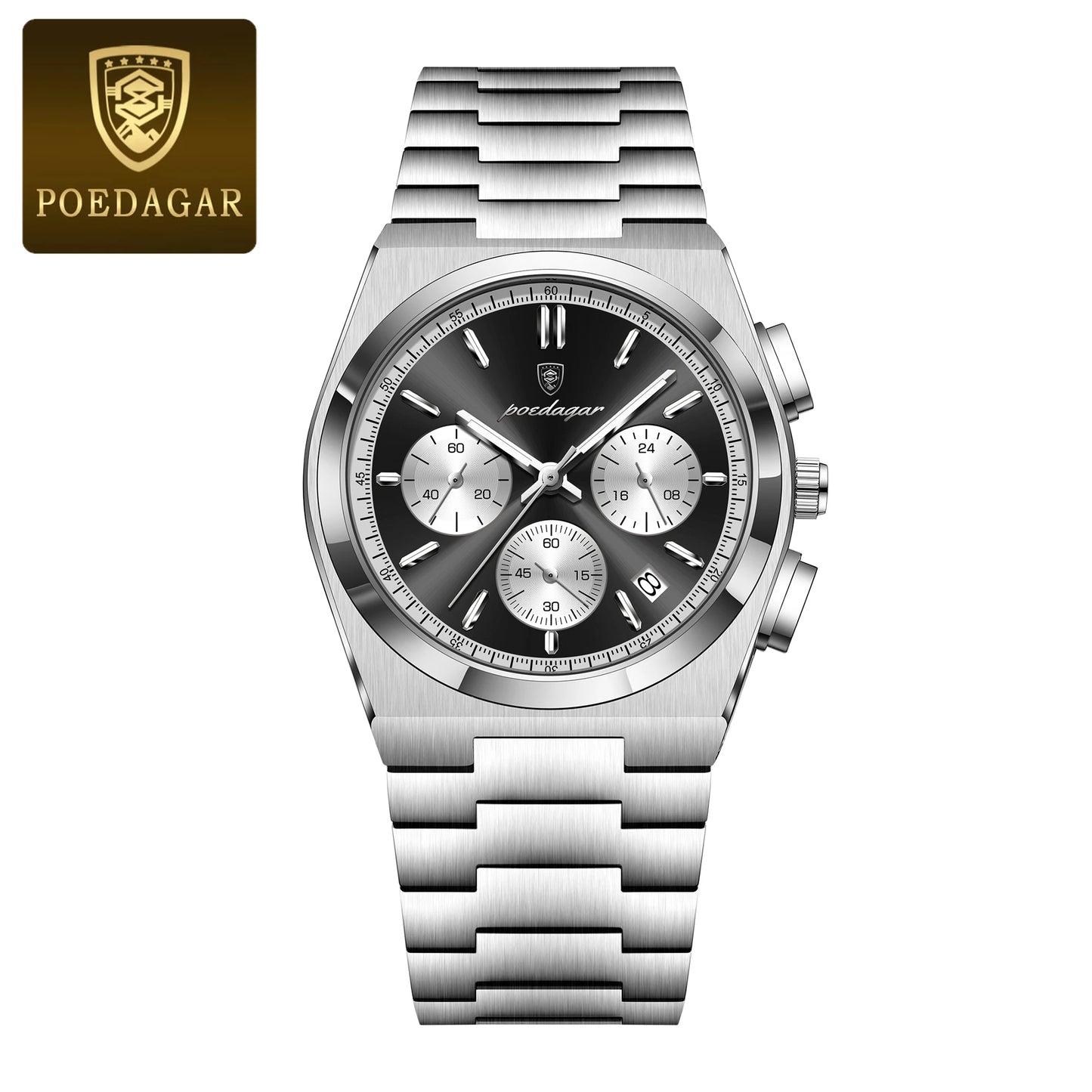 POEDAGAR Luxury Man Quartz Watch Sport MilitaryWaterproof Luminous  Men Watch