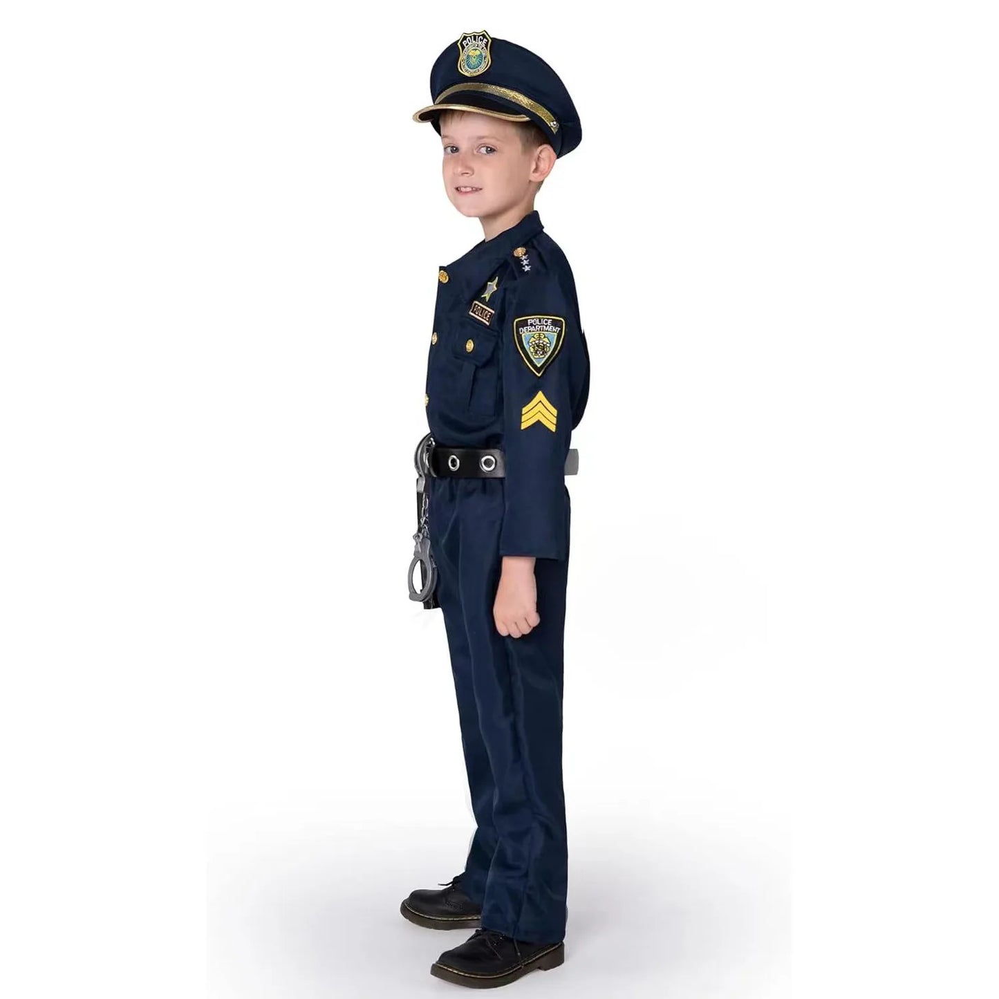 Halloween Police Suit Cosplay Costumes Makeup Party Boy Police Suit 9-piece