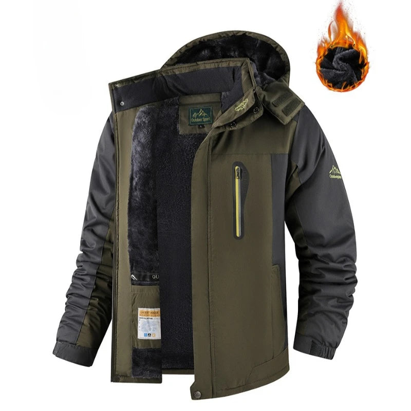 Winter Men's Waterproof Jacket Fleece Lined Windbreaker Rain Coat Men Jackets