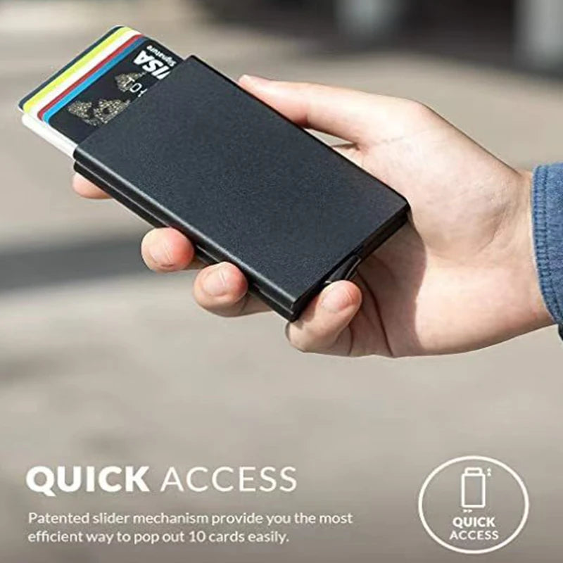 Men's Card Holder Metal Ultra-Thin Pop-Up  Mini Large Capacity Two-Layer wallet