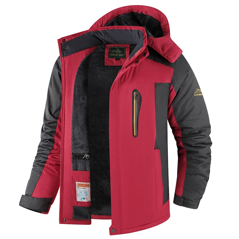 Winter Men's Waterproof Jacket Fleece Lined Windbreaker Rain Coat Men Jackets