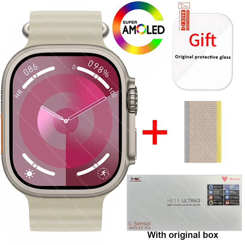 AMOLED  Bluetooth Network Call Clock NFC Compass Smart Watch