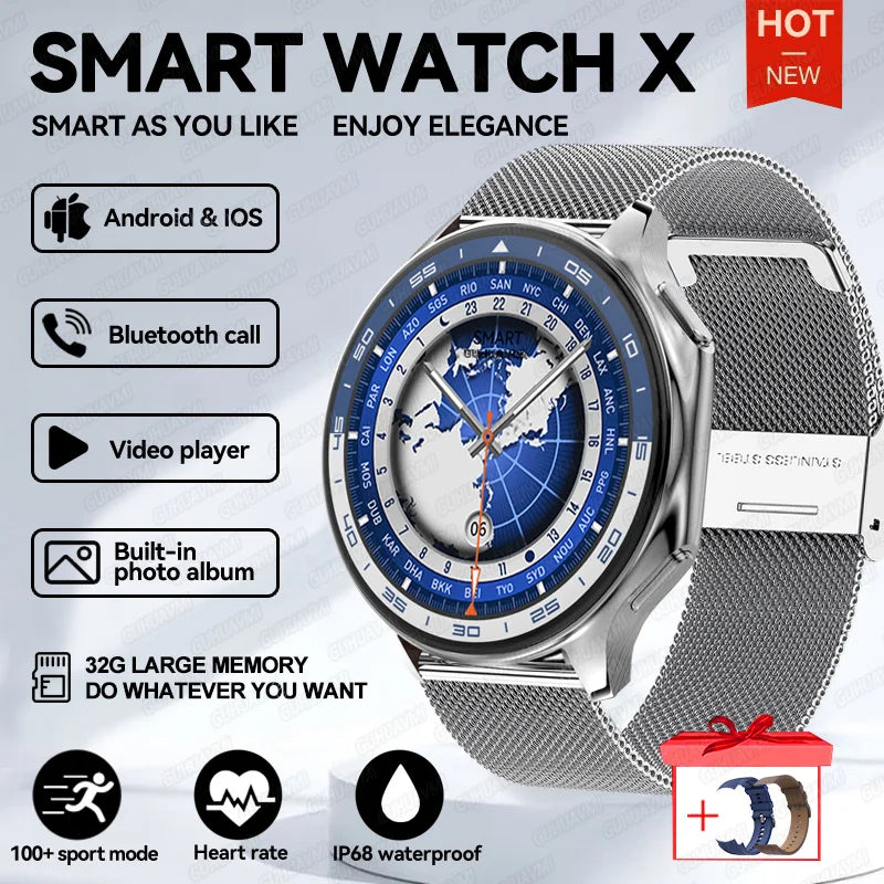 Men High-End Business  Large Memory Video playback Smartwatch