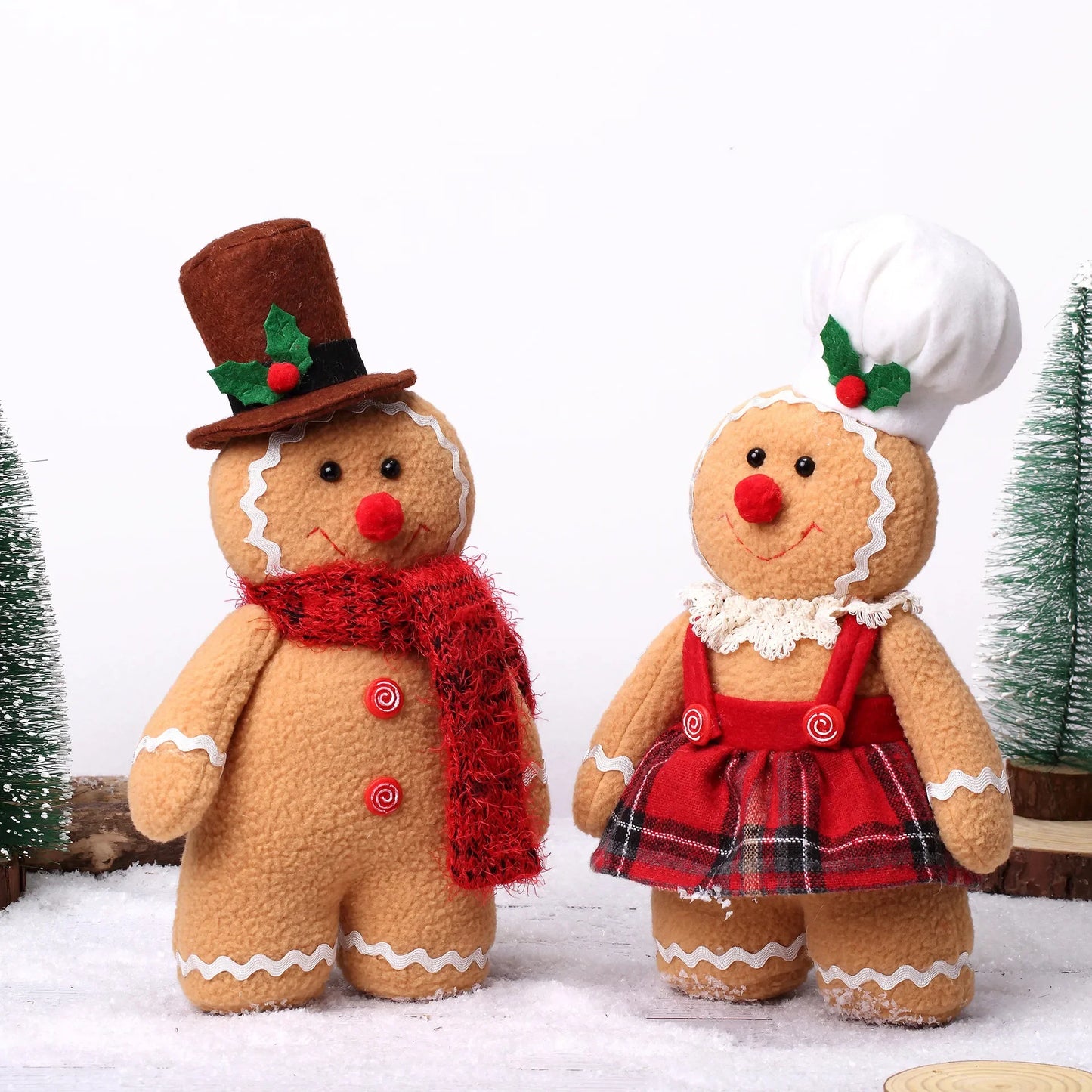 Large Gingerbread Man Doll Christmas Plush Leg Dolls Xmas Tree Ornaments
