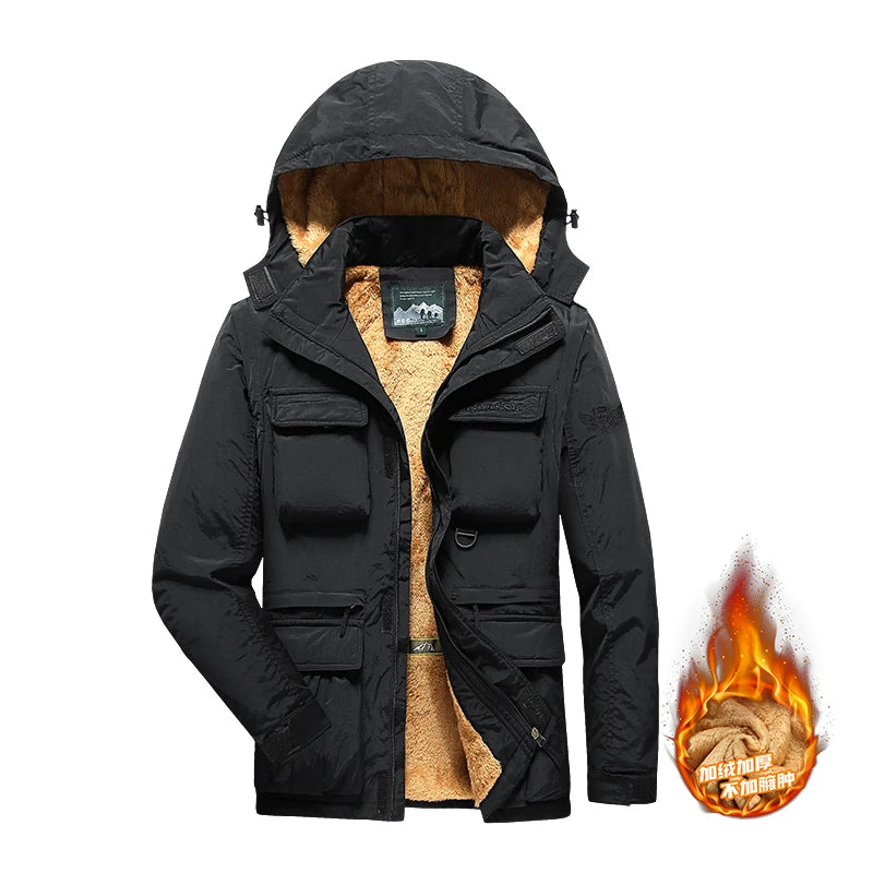 Detachable windproof sleeved hooded jacket suitable for outdoor activities