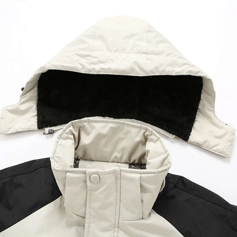 Men Hooded Graphene Windbreaker Waterproof Warm Fleece  Thermal winter jacket