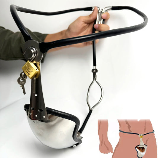 Stainless Steel Male Chastity Belt Device With Butt Open Invisible  Cage  BDSM