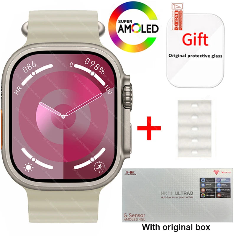 AMOLED  Bluetooth Network Call Clock NFC Compass Smart Watch