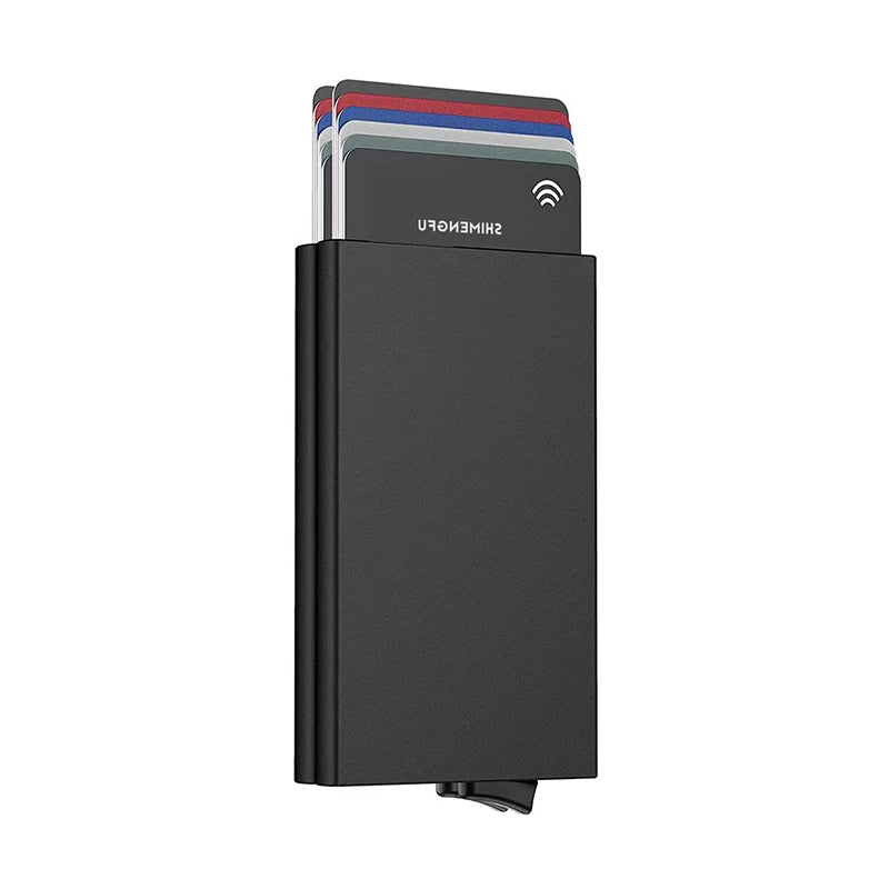 Men's Card Holder Metal Ultra-Thin Pop-Up  Mini Large Capacity Two-Layer wallet