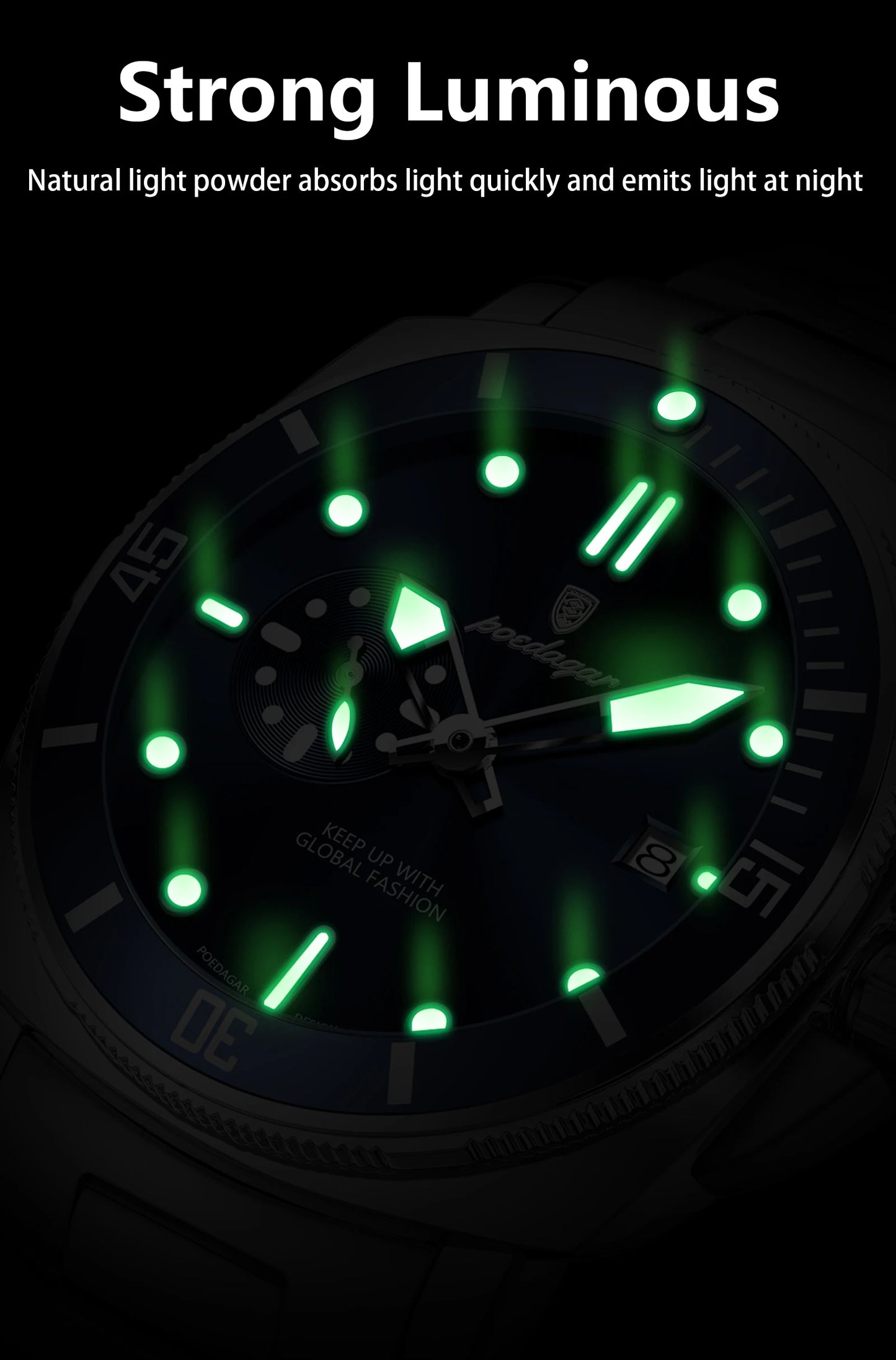 POEDAGAR Luxury Sports  Wristwatch Luminous Waterproof  Men Business watch