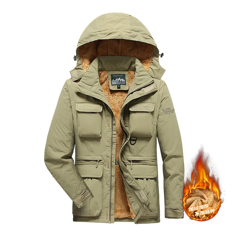 Detachable windproof sleeved hooded jacket suitable for outdoor activities