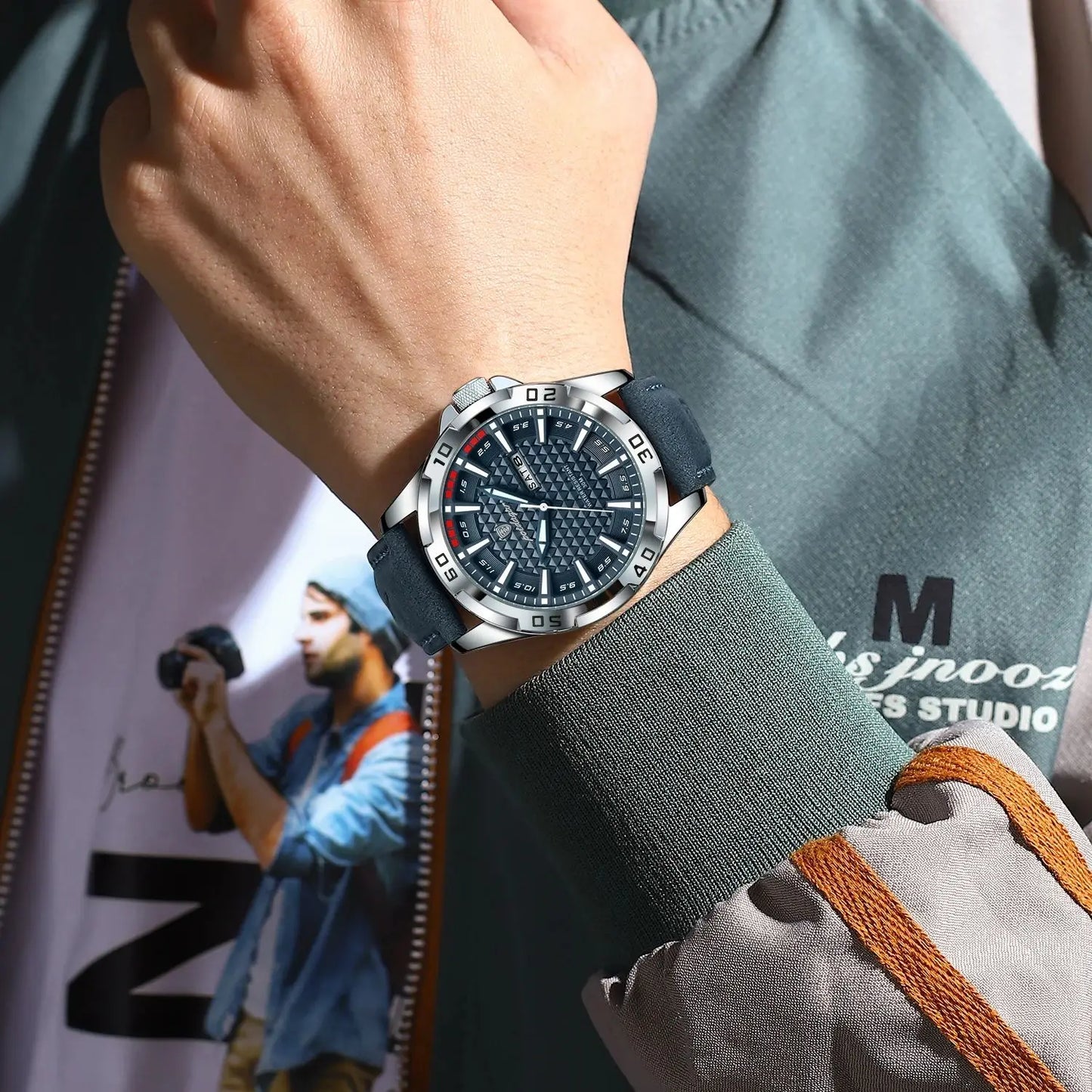 POEDAGAR Original Man Wristwatch Top Luxury Waterproof  Watch For Men