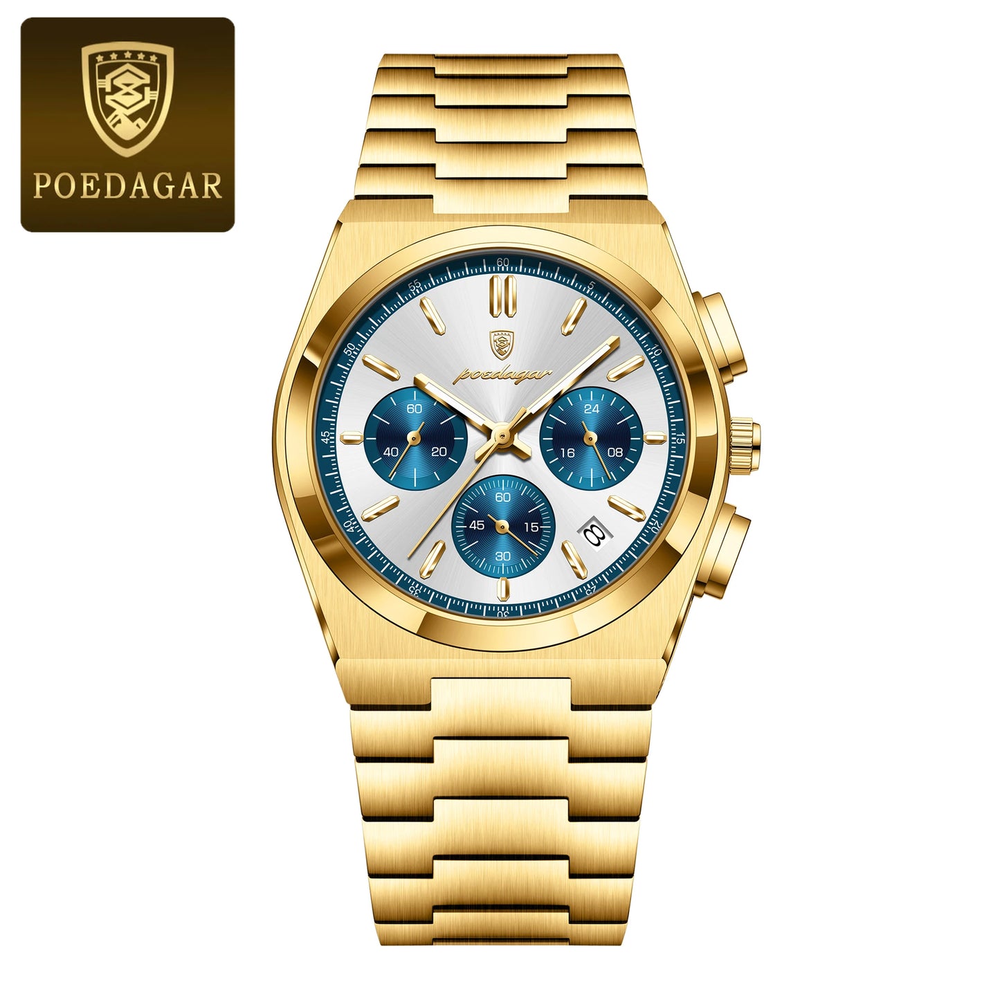 POEDAGAR Luxury Man Quartz Watch Sport MilitaryWaterproof Luminous  Men Watch