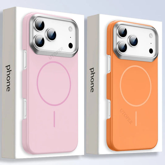 New Fashion Simple Frosted Case for iPhone 17 16 15 14 13 12 11 Pro Max Plus Ultra-thin Anti-fall Damping Magsafe Magnetic Cover