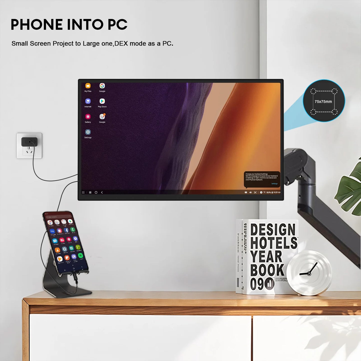 18.5inch 1920*1080P 100Hz HDMI Type C Portable Monitor