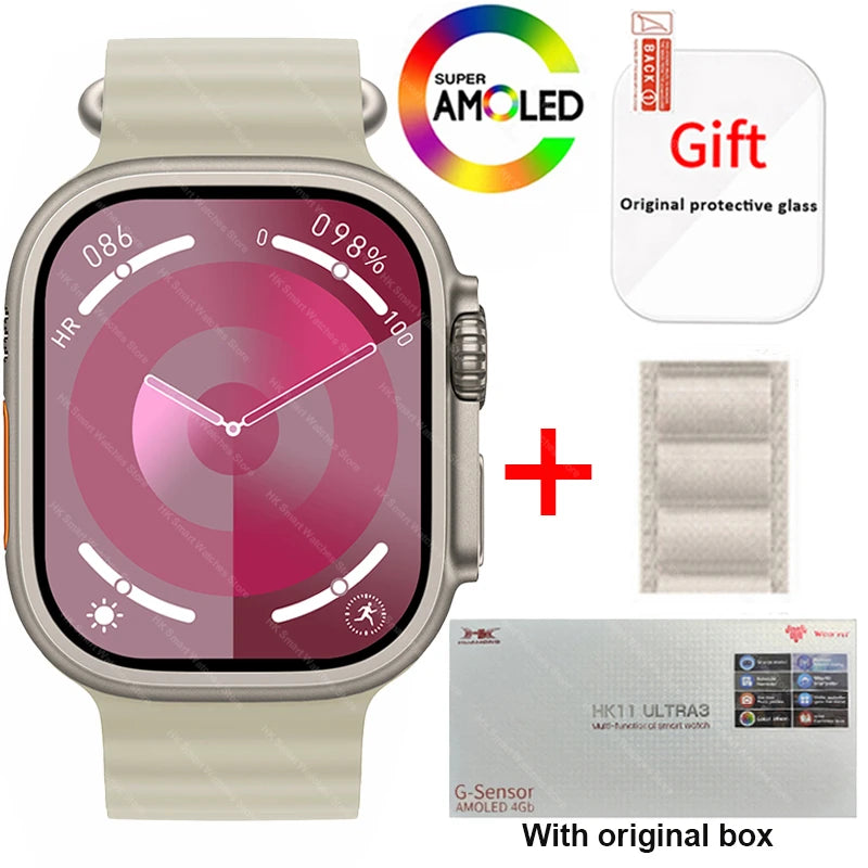 AMOLED  Bluetooth Network Call Clock NFC Compass Smart Watch