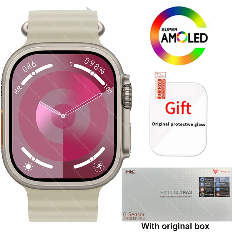 AMOLED  Bluetooth Network Call Clock NFC Compass Smart Watch