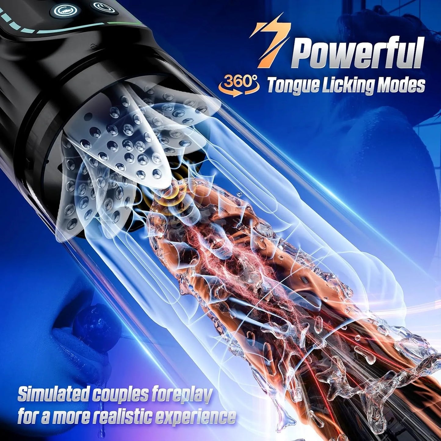 Automatic Thrusting Rotation Male Masturbator Sucking Licking LCD Vacuum Penis pump