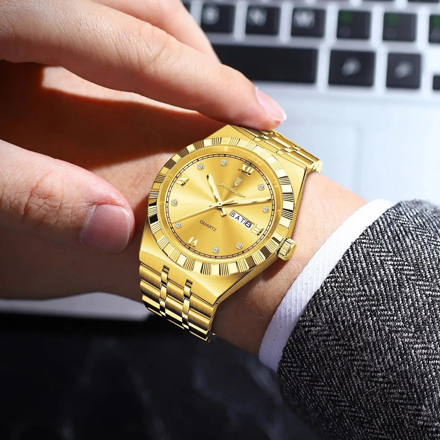 Original Luxury Man Wristwatch Waterproof Luminous Week Date Men's Watch