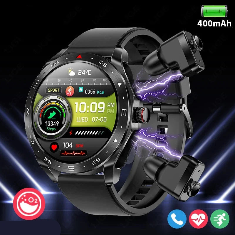 With Earbuds Bluetooth Headset  Music Sport  AMOLED Smartwatch