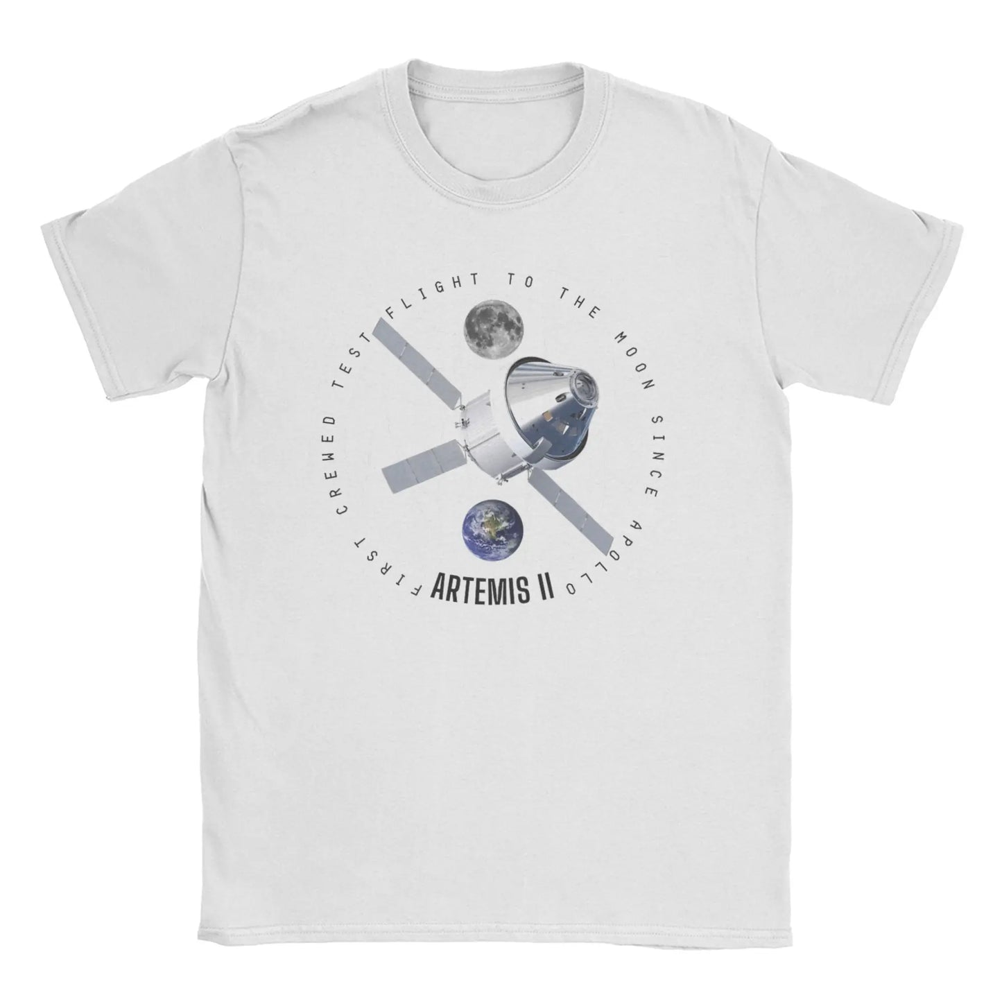Men T-Shirt Saturn V  Apollo Crewed Lunar Expedition Artemis 100% Cotton Tees Short Sleeve T Shirt Round Neck Clothing Gift Idea