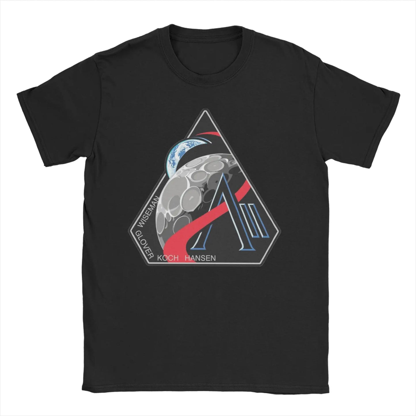 Men T-Shirt Saturn V  Apollo Crewed Lunar Expedition Artemis 100% Cotton Tees Short Sleeve T Shirt Round Neck Clothing Gift Idea