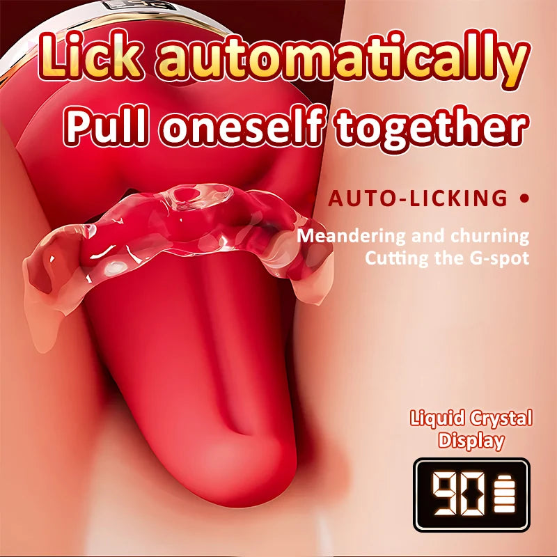 4 in 1  Tongue Licking Anal Clit Nipple Gspot Dildo Vibrators Big Mouth Sucking Vibrator