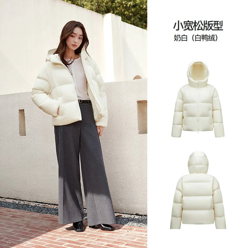 Semir Down Jacket Women Solid Color Loose Winter New Waterproof Down Jacket