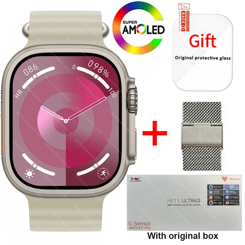 AMOLED  Bluetooth Network Call Clock NFC Compass Smart Watch