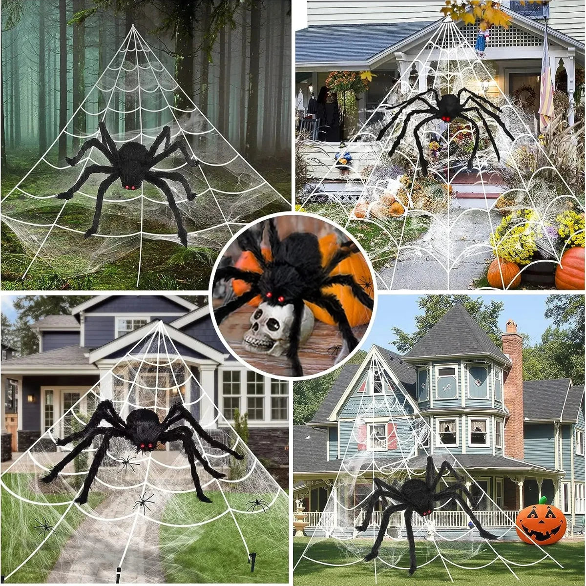 200cm Halloween Spiders Outdoor Decoration Halloween Plush Spiders Giant Spider