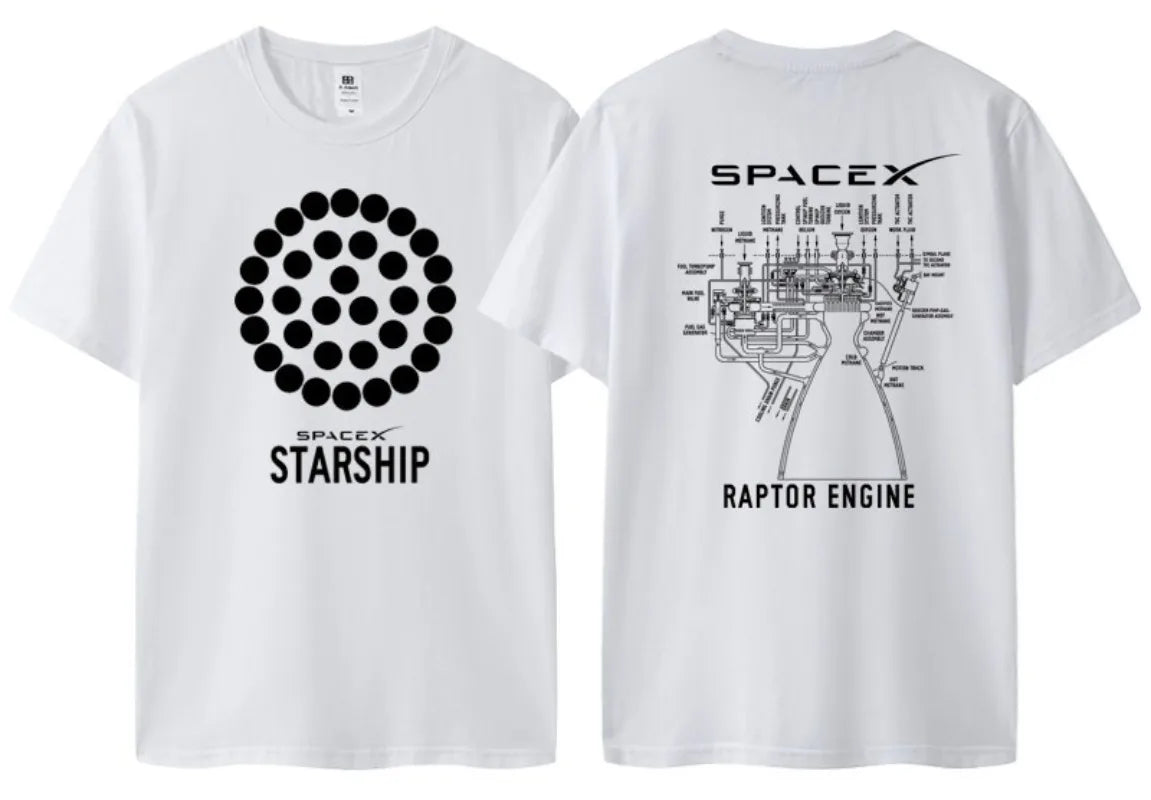 Musk T-shirt - SPACE X Short Sleeve Top Men - Space Exploration - Mars Rocket - Starship - Short Sleeve Launch Powerful Engine