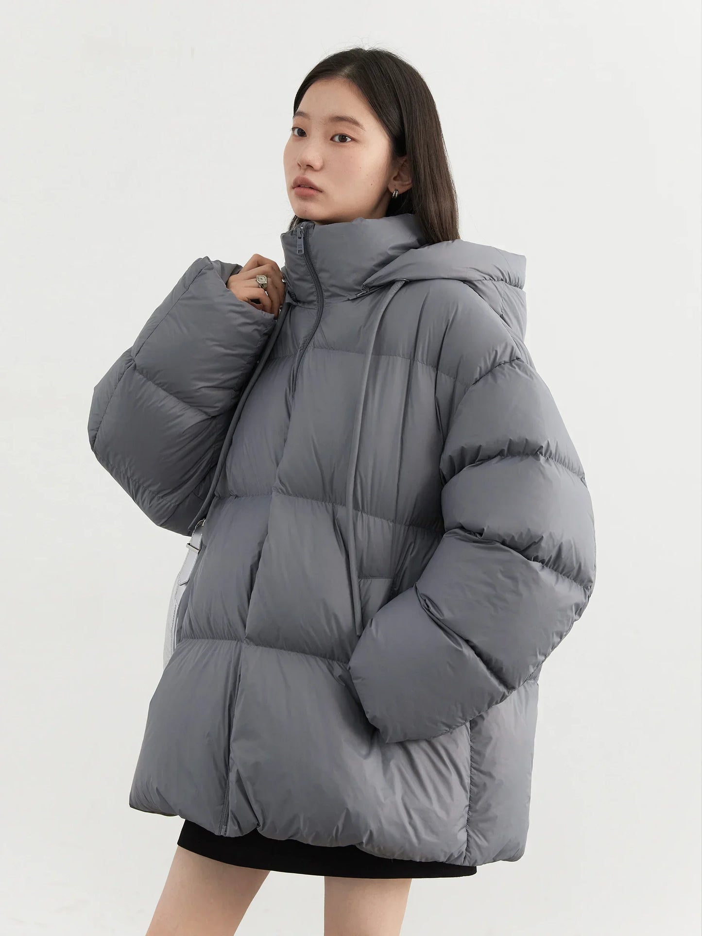 CHIC VEN Women Down Coats Solid Loose  White Duck Down Down Jacket